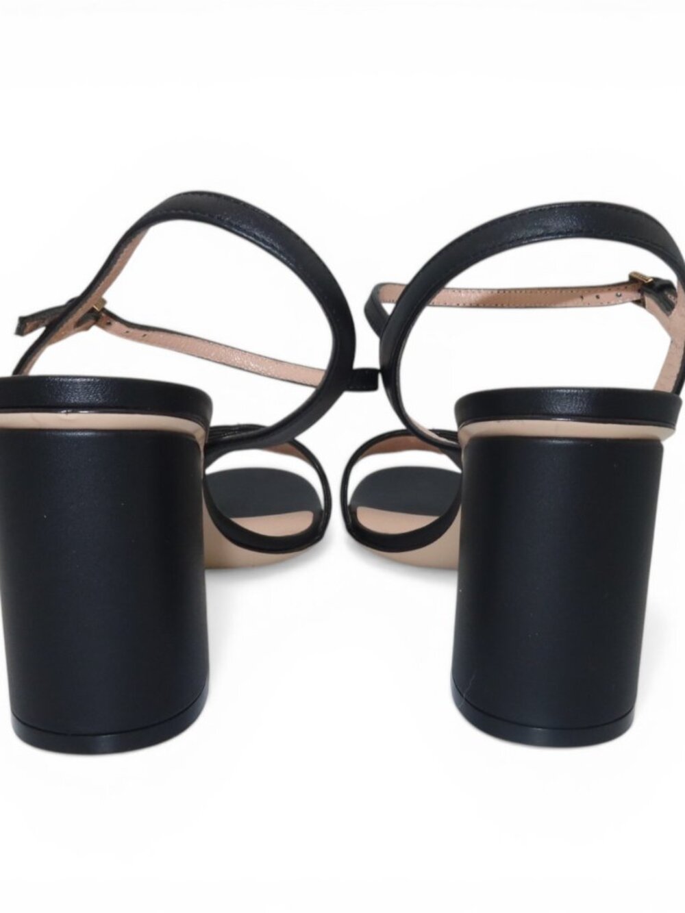 Gucci GG Marmont Ankle Strap Sandals Black Leather Block Heel Size 38 Authentic - Picture 6 of 11